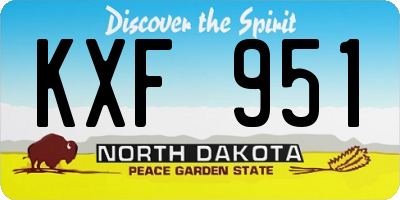 ND license plate KXF951