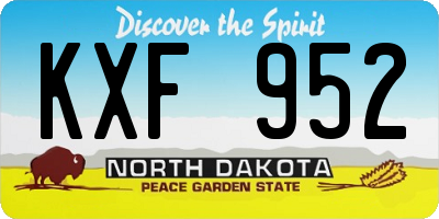 ND license plate KXF952