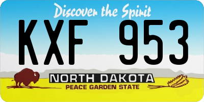 ND license plate KXF953