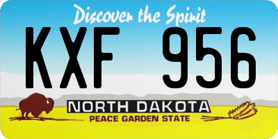 ND license plate KXF956