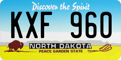 ND license plate KXF960
