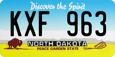 ND license plate KXF963