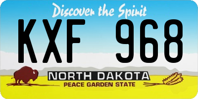 ND license plate KXF968