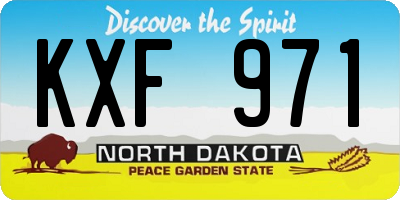 ND license plate KXF971