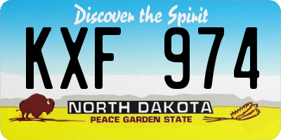 ND license plate KXF974