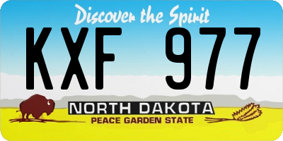 ND license plate KXF977