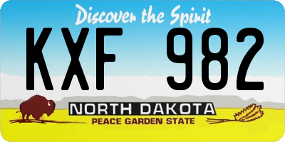 ND license plate KXF982