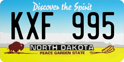 ND license plate KXF995
