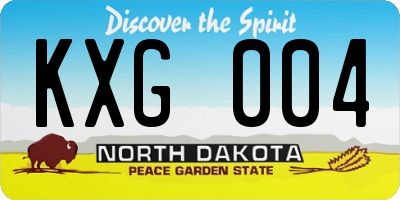 ND license plate KXG004