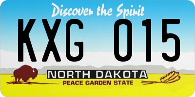 ND license plate KXG015