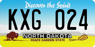 ND license plate KXG024