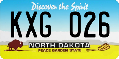 ND license plate KXG026