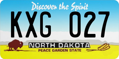 ND license plate KXG027