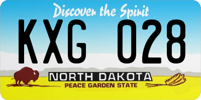 ND license plate KXG028