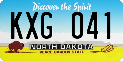 ND license plate KXG041