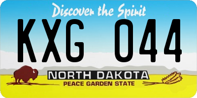 ND license plate KXG044