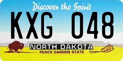 ND license plate KXG048