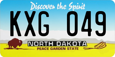 ND license plate KXG049