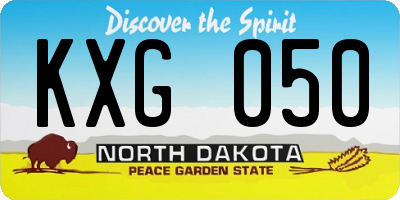 ND license plate KXG050