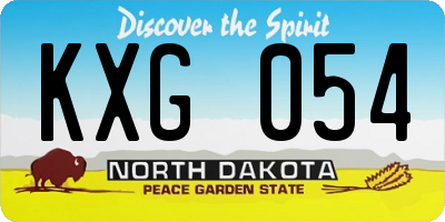 ND license plate KXG054