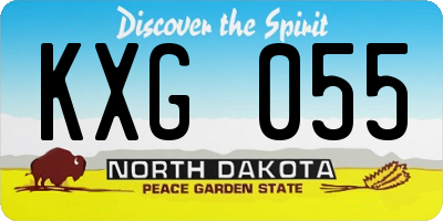 ND license plate KXG055