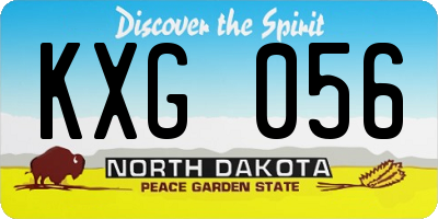 ND license plate KXG056