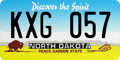 ND license plate KXG057