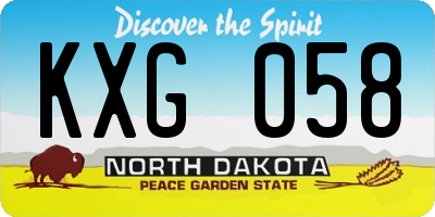 ND license plate KXG058