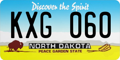 ND license plate KXG060