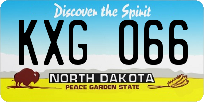 ND license plate KXG066