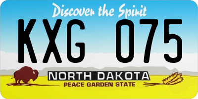 ND license plate KXG075