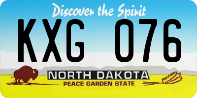 ND license plate KXG076