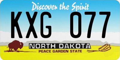 ND license plate KXG077