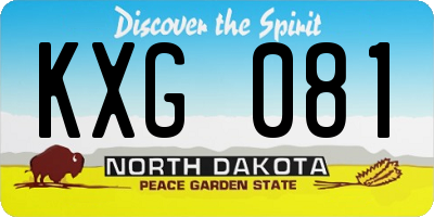 ND license plate KXG081