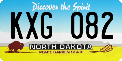 ND license plate KXG082