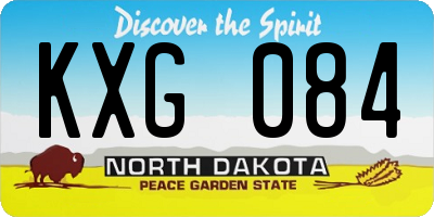 ND license plate KXG084