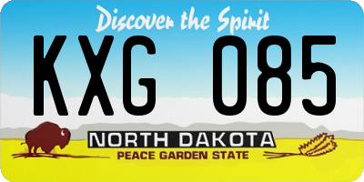 ND license plate KXG085