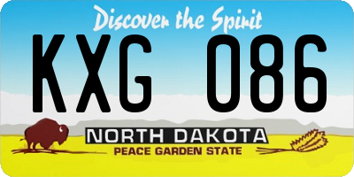 ND license plate KXG086