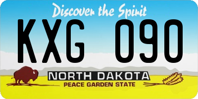 ND license plate KXG090