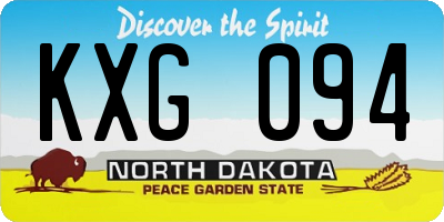 ND license plate KXG094