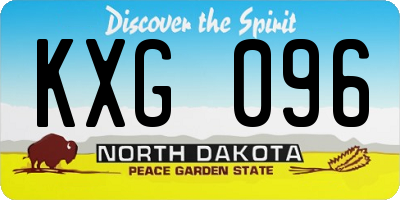 ND license plate KXG096