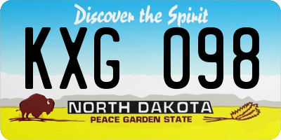 ND license plate KXG098