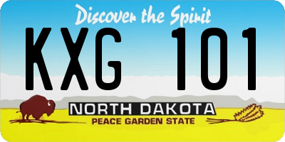 ND license plate KXG101