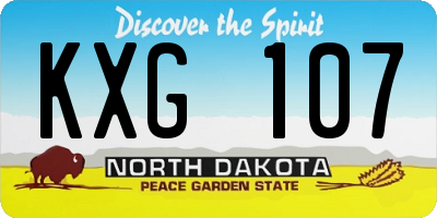 ND license plate KXG107