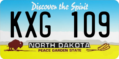 ND license plate KXG109