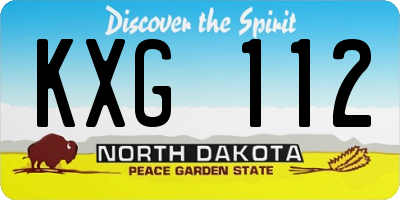 ND license plate KXG112