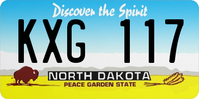 ND license plate KXG117
