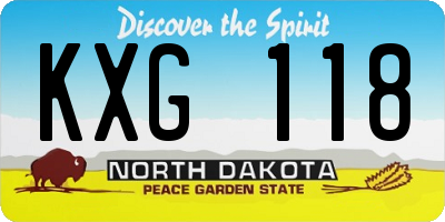 ND license plate KXG118
