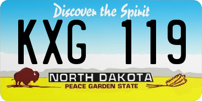 ND license plate KXG119