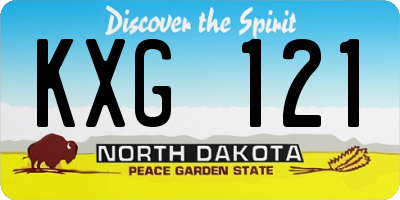 ND license plate KXG121